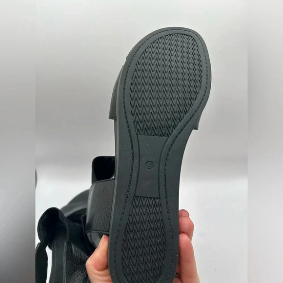 Eileen Fisher ✨ Spree Sport Platform Black Leather Ankle Strap Sandals ✨ Size 9 - Picture 8 of 9